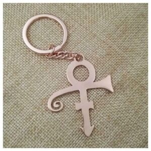 Prince Symbol Rose Gold Keychain Love Symbol Purple Rain‎ Music Singer 2in New